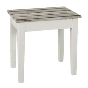 Eloy Small Wooden Side Table In White And Maritimo Pine