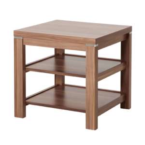 Eloy Square Wooden Side Table In Walnut