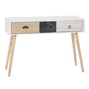 Noein Console Table In White And Distressed Effect