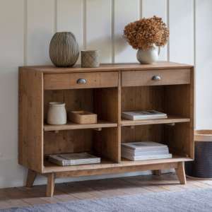 Elvedon Wooden Sideboard With 2 Drawers In Natural