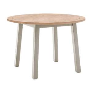 Elvira Round Wooden Dining Table In Oak And Prairie