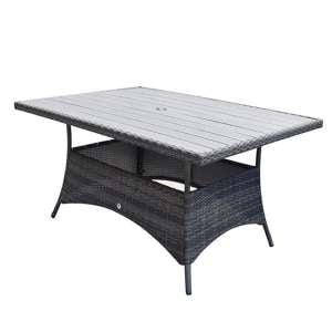 Elysia Wooden Top 150cm Dining Table In Mixed Grey