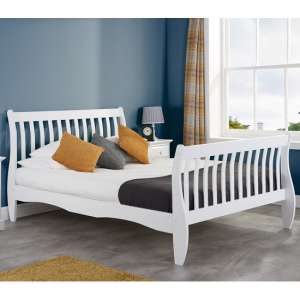 Emberly Wooden Small Double Bed In White