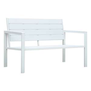 Emma Wooden Garden Seating Bench With Steel Frame In White