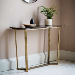 Emphora Marble Console Table With Metal Base