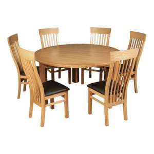 Empire Round Butterfly Extending Dining Set With 6 Chairs