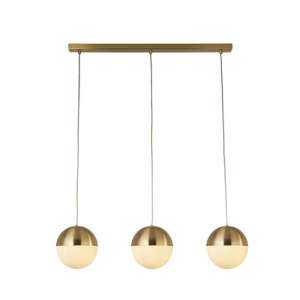 Ender Wall Hung 3 Pendant Light In Satin Brass With Opal Glass