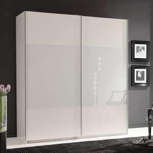 Enter Sliding Door Wide Wooden Wardrobe In White