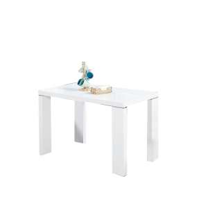 Enzo Glass Top Dining Table Small In White With High Gloss Legs