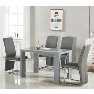 High Gloss Dining Table 4 Chairs Sets Furniture In Fashion