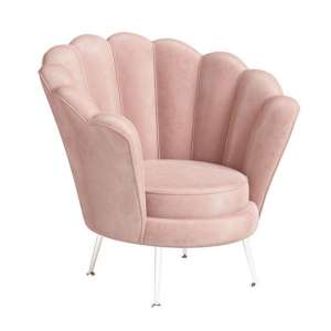 Ecton Velvet Fabric Lounge Chair In Pink