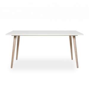 Eridanus Wooden Dining Table In White And Sonoma Oak