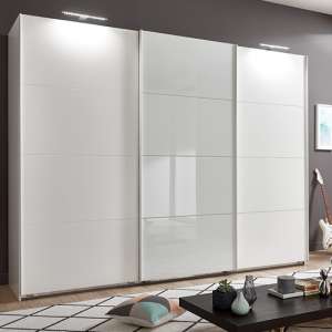 Ernesto Sliding Door Large Wooden Wardrobe In White
