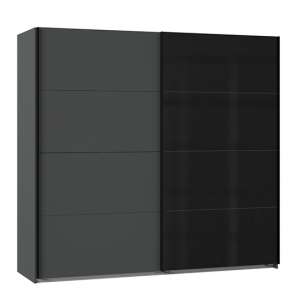 Ernesto Sliding Door Wide Wooden Wardrobe In Graphite