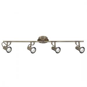 Eros Ceiling Spot Light In Antique Brass With Adjustable Bar