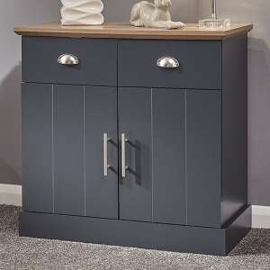 Kirkby Compact Wooden Sideboard With 2 Doors 2 Drawers In Blue 