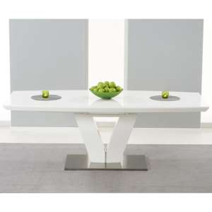 Calinok Rectangular Extending High Gloss Dining Table In White