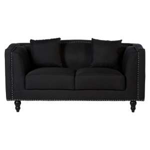 Essence Contemporary Fabric 2 Seater Sofa In Black