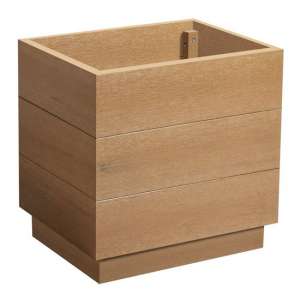 Etax Rectangular Wooden 45cm Planter In Aged Golden Oak