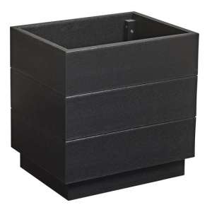 Etax Rectangular Wooden 45cm Planter In Black
