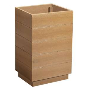 Etax Tall Rectangular Wooden 45cm Planter In Aged Golden Oak