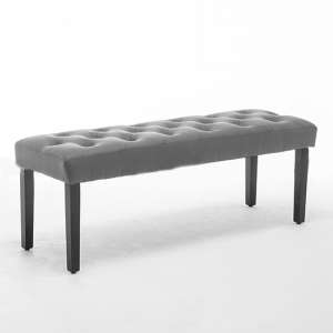 Eugene Faux Leather Dining Bench In Grey