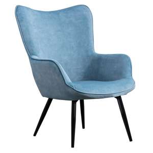 Eureka Plush Velvet Upholstered Accent Chair In Blue