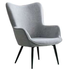 Eureka Plush Velvet Upholstered Accent Chair In Grey