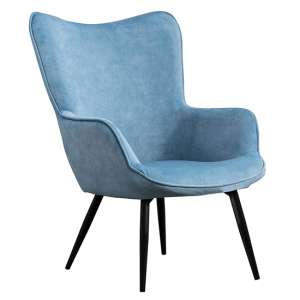 Eureka Plush Velvet Accent Chair With Metal Legs In Blue