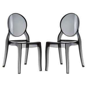 Everett Black Transparent Polycarbonate Dining Chairs In Pair