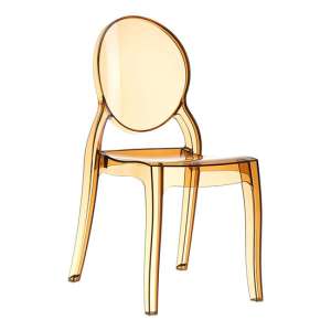 Everett Transparent Polycarbonate Dining Chair In Amber