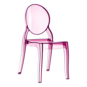 Everett Transparent Polycarbonate Dining Chair In Pink