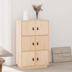 Everix Pinewood Storage Cabinet With 6 Doors In Natural