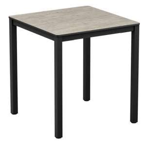 Extro Square 69cm Wooden Dining Table In Textured Cement