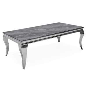 Fabiro Marbled Glass Coffee Table In Grey
