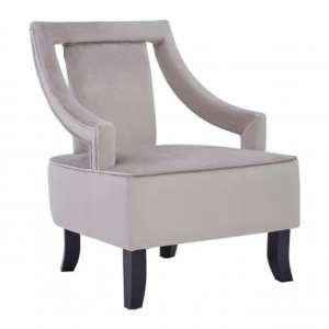 Fagos Velvet Upholstered Armchair In Mink
