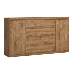 Fank 2 Doors 4 Drawers Wide Wooden Sideboard In Oak