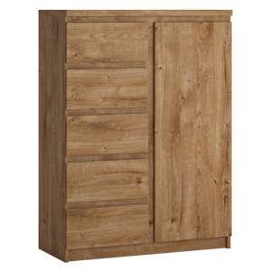 Fank Wooden 1 Door 5 Drawers Sideboard In Ribbeck Oak