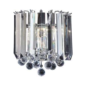 Fargo 2 Lights Crystal Droplets Wall Light In Chrome