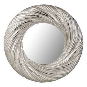 Farrago Small Circular Wall Mirror In Silver Frame