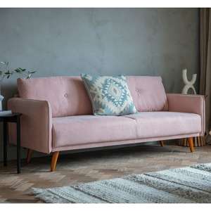 Farringdon Fabric Upholstered 2 Seater Sofa In Blush