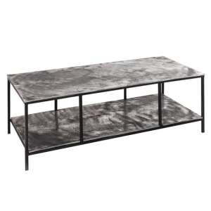 Farron Rectangular Metal Coffee Table With Undershelf In Silver