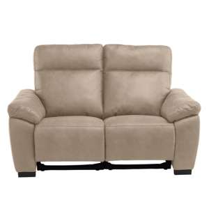 Fakroz Fabric Electric Recliner 2 Seater Sofa In Natural