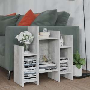 Faxon Wooden Side Table In With 6 Shelves In Concrete Effect
