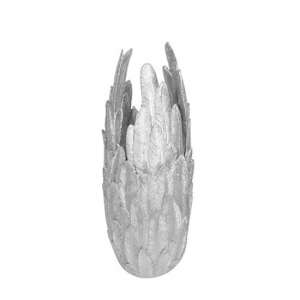 Feather Poly Small Decorative Vase In Silver