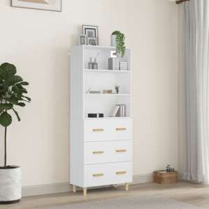Fedra Highboard With 2 Shelves 3 Drawers In White