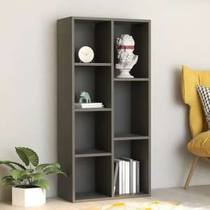 Feivel Wooden Bookcase With 7 Shelves In Grey