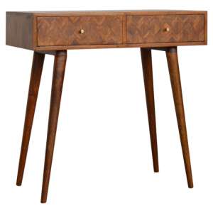 Felix Wooden Console Table In Chestnut With 2 Drawers