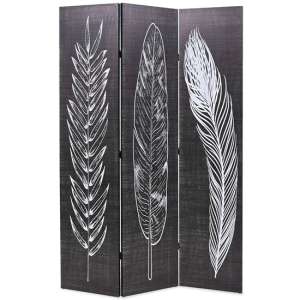 Femi Feathers 120cm x 170cm Room Divider In Black And White