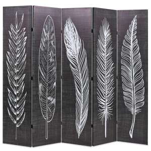 Femi Feathers 200cm x 170cm Room Divider In Black And White